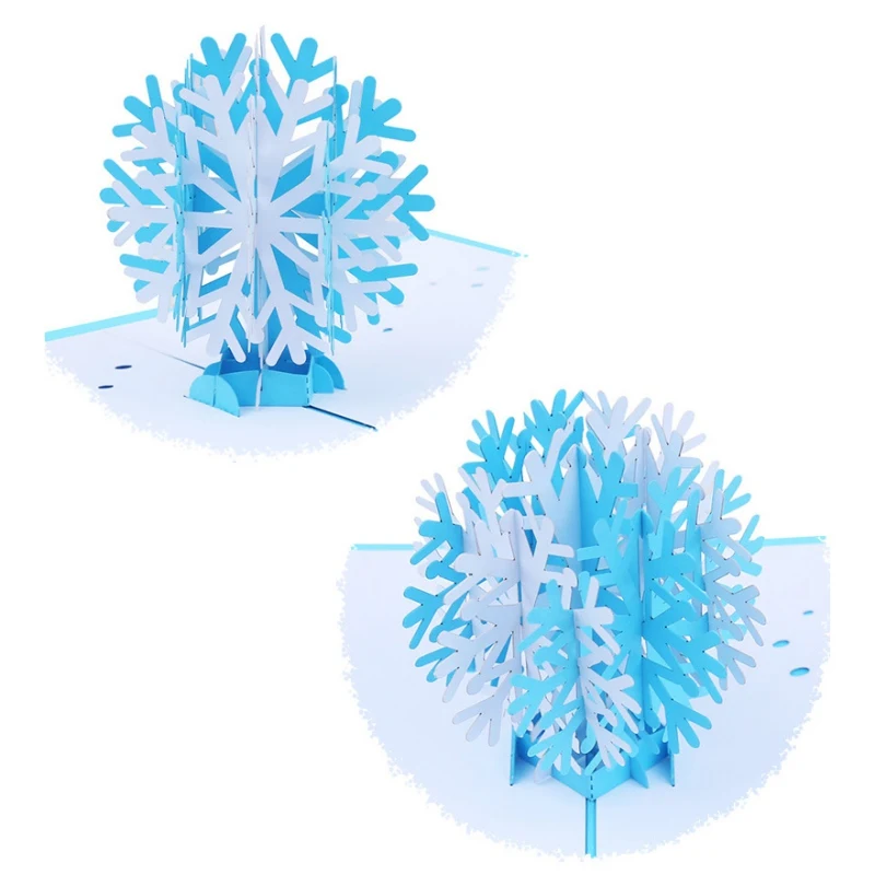 Snowflake design 3D pop-up Christmas card holiday cards holiday invitation envelope - 4000029275661