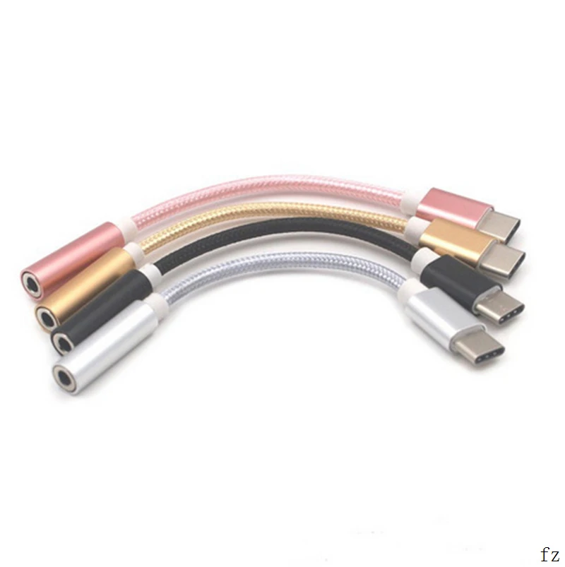 100 шт. type-C кабель адаптер usb type C к Aux Jack адаптер USB C к 3,5 мм кабель для наушников адаптер для смартфонов