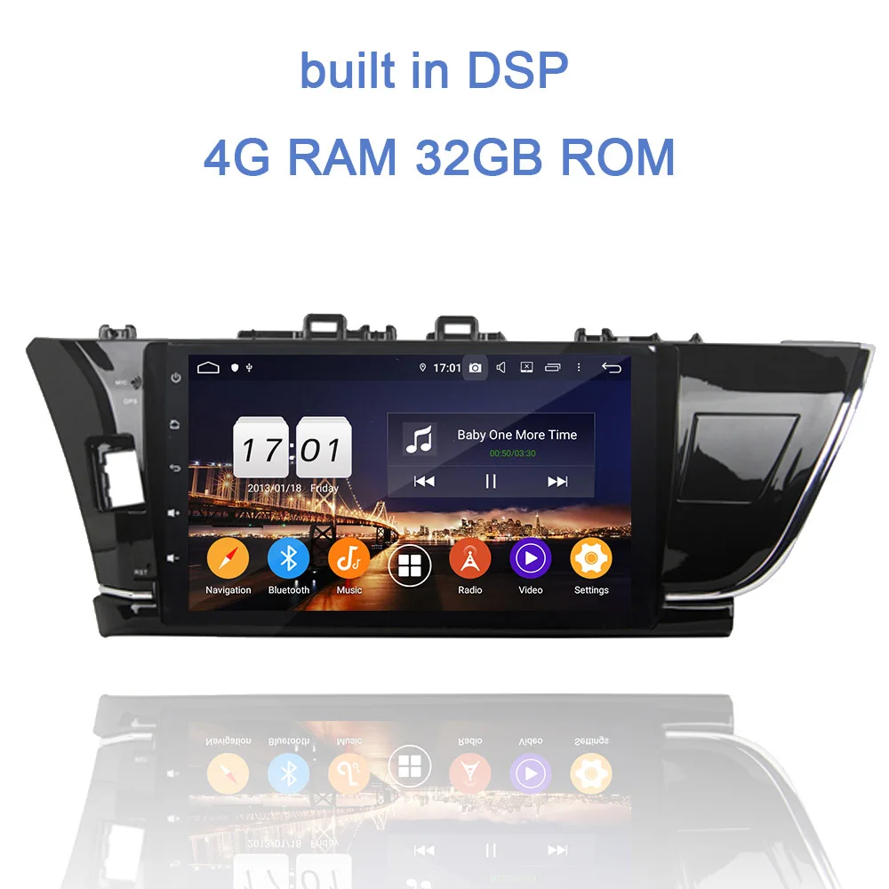 PX6 10," DSP 2 din Android 9,0 левый и правый 4 Гб+ 64 ГБ Автомобильный dvd-плеер 4G Bluetooth 4,2 RDS Авторадио для Toyota COROLLA - Цвет: left 4GB 32GB