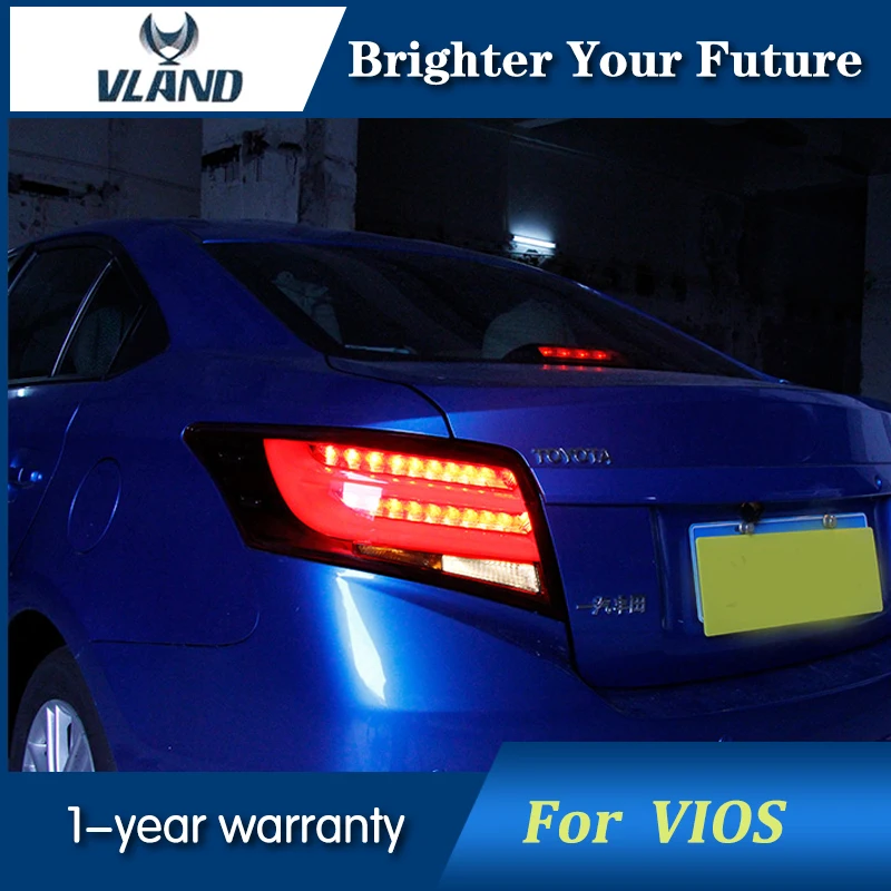 Светодиодный задний фонарь красного цвета для Toyota VIOS 2013- задние фонари в сборе DRL задний багажник сигнал+ тормоз+ задний ход