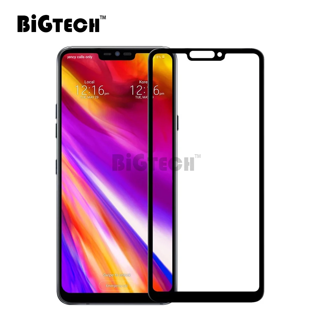 

BiGTECH For LG G7 ThinQ Full Glue Tempered Glass for LG Stylo 4 G7 G6 Q7 Q6 K8 K10 Stylo 5 Full Cover Safety Protective Glass