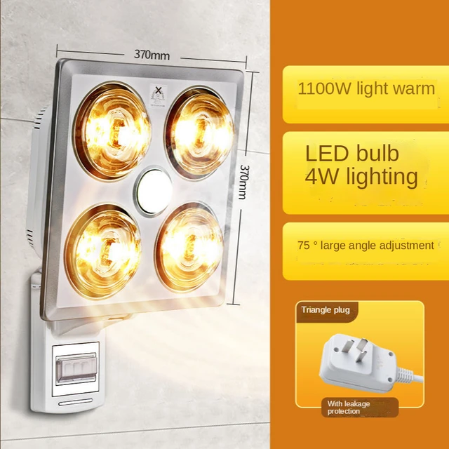 Bathroom Wall Mounted Trinity Light Heater Home Bathroom Wall Mounted  Perforated Heat Lamp1100W - AliExpress