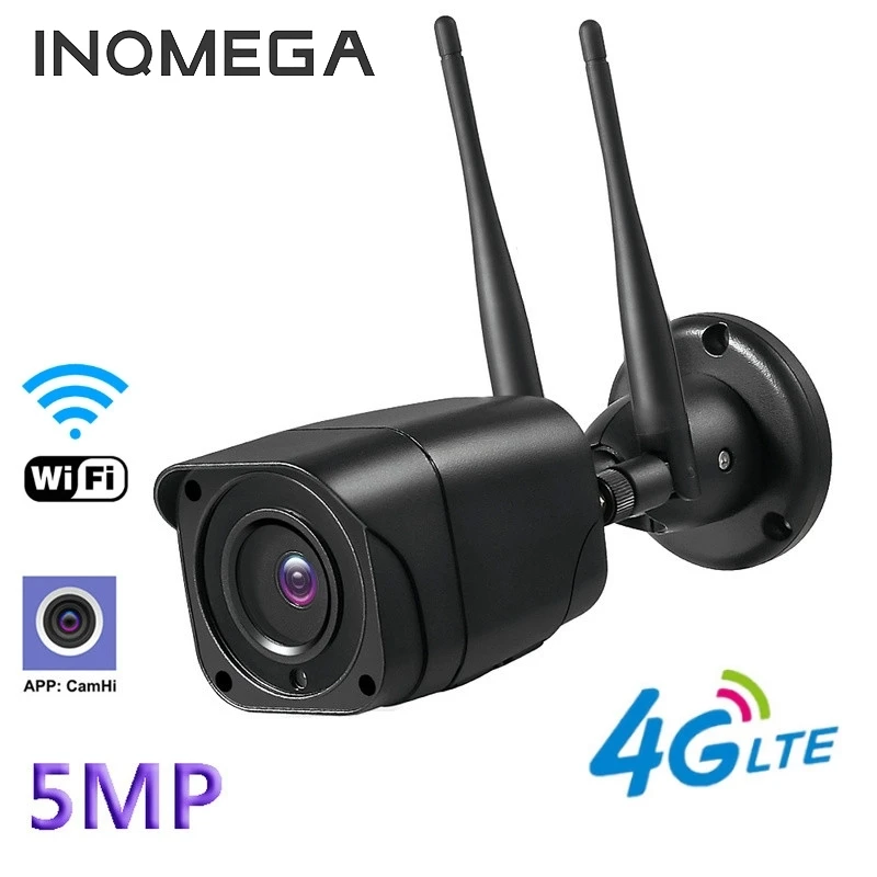 

INQMEGA 5MP Mini IP Camera 4G SIM Card Wifi Security Camera 1080P HD Outdoor IP66 Waterproof Surveillance Onvif Camera Camhi