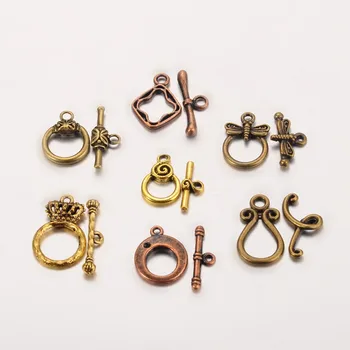 

100 Sets Mixed Tibetan Style Toggle Clasps Mixed Color Connectors Necklace Craft