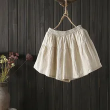 Novo estilo verão shorts femininos cintura média liso bermuda casual feminina algodão linho solto j103