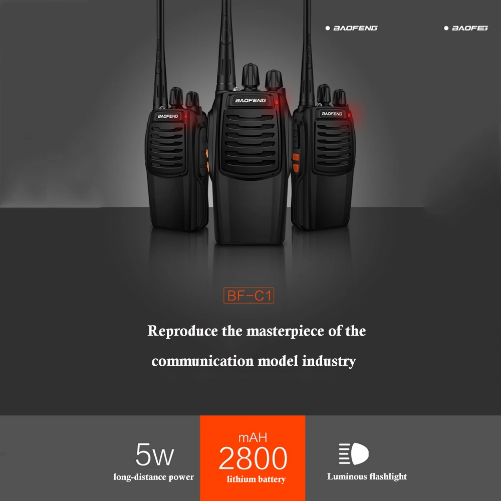 Baofeng BF C1 рация 16CH двухстороннее радио Woki Toki UHF портативное 5 Вт фонарик PMR
