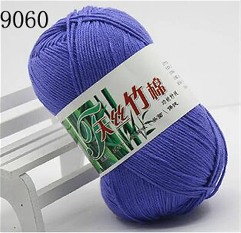a9060 1 шт./50 г пряжа из натурального бамбукового хлопка, мягкая пряжа для вязания крючком, детская пряжа для вязания, шерстяной шарф, ручная вязка, вязаная своими руками - Цвет: a9060