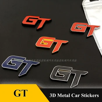 

Car styling 3D metal GT Emblem stickers Auto Chrome Front Badge Decal For Ford BMW audi Romeo Mercedes Benz KIA Buick Mustang