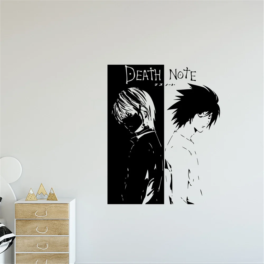 Anime Vinyl Wall Decal Death Note L And Kira Manga Hentai Vinyl Stickers  Mural Art Home Decor Quote Boy Room - Wall Stickers - AliExpress