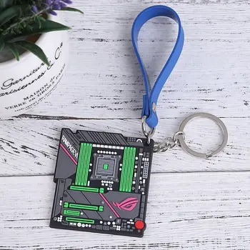 

Creative GIGABYTE Motherboard Keychain Mini Mainboard Model Car Keyring Soft Rubber systemboard Pendant Intel AMD CPU Man Gift