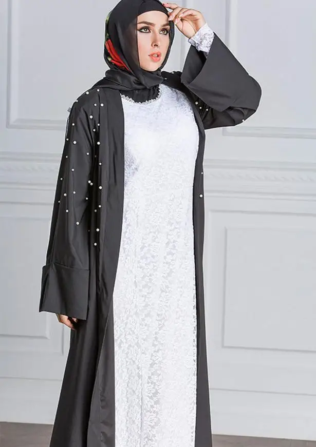 S-5XL, бисероплетение, Абая, модное мусульманское платье, исламский женский кардиган на молнии, халат, Дубай, популярные стили, молящийся сервис, одежда wj1376
