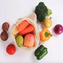 Экологичные сетчатые хлопковые мешки для супермаркета 1 шт. с