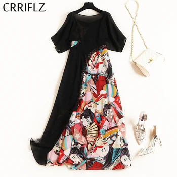 

Vintage Spaghetti Strap Lace Dress Women Long Patchwork Split Dress Chiffon Shawl Top Women Summer Dress 2 Piece Set CRRIFLZ