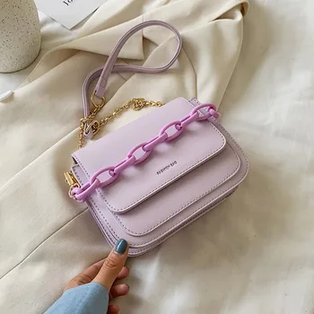 

Solid Color Chain PU Leather Crossbody Bags For Women 2020 New Fashion Wild Shoulder Bags Female Travel Messenger Handbags