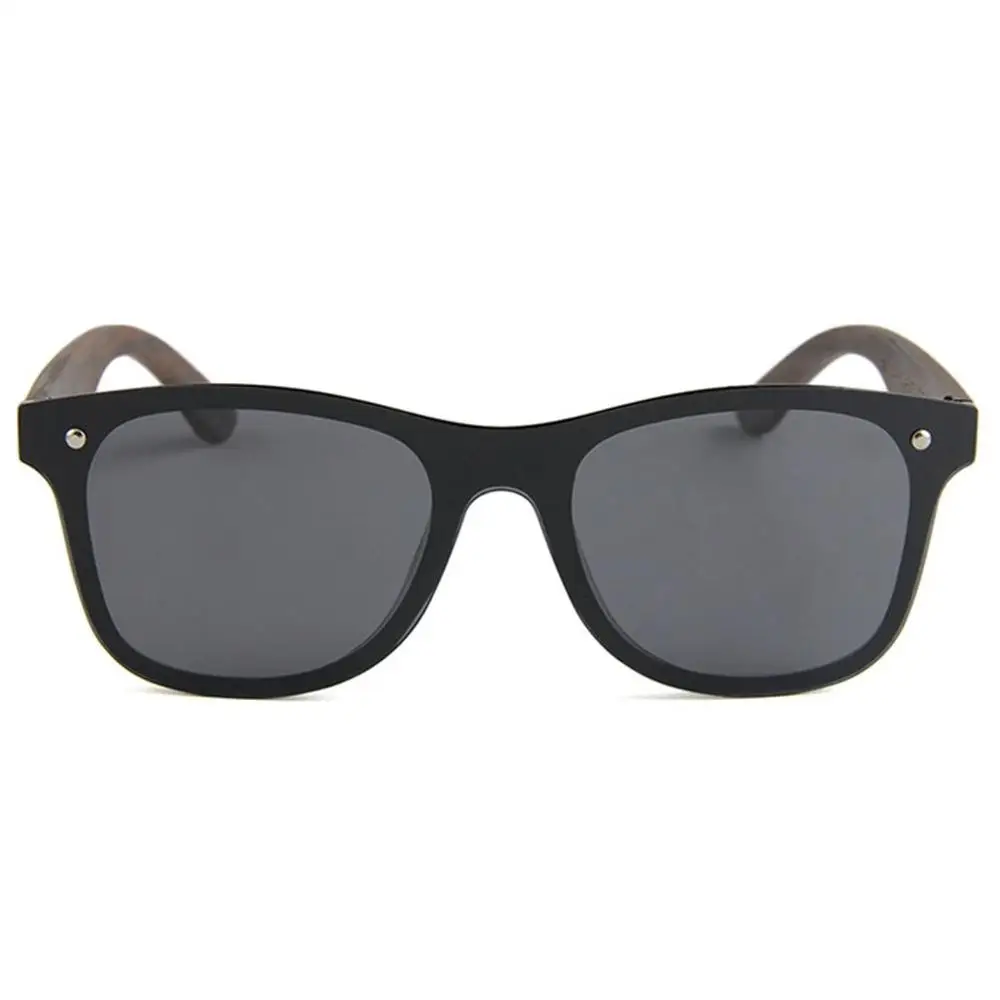 black Multicolor Transparent Frame Sunglasses 1501 Fashion Tide Wooden Feet Glasses Colorful Reflective Polarizer - Цвет: black
