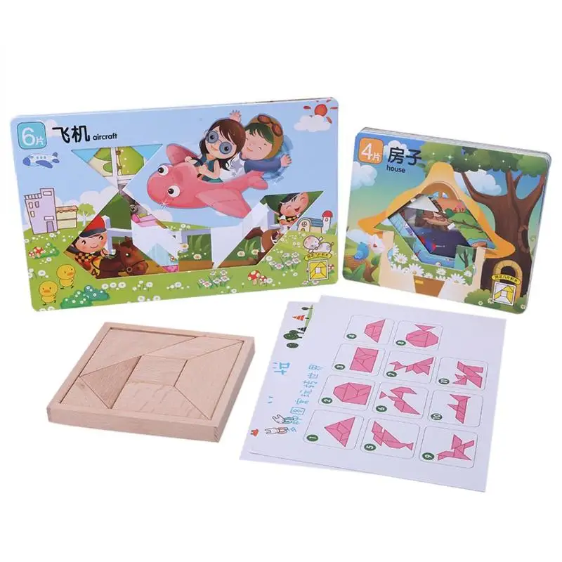 wood color Забавная деревянная креативная головоломка для детей, Игрушки для раннего образования, тренировка детских рук, глаз и Тренировки Мозга - Цвет: wood color