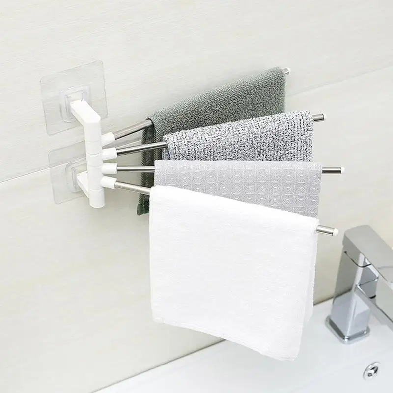 1pc Anti rust Towel Rack Steel Rotating Bath Rail Hanger Undefined