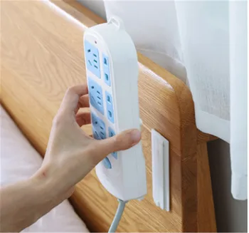 

2PC Plug Holder Seamless Storage Magic Plug Holder Wall Attached Wall Hanging Paste Type Sticker Self-Adhesive Home Plug Rack