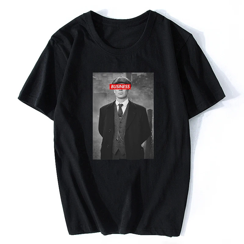 

Peaky Blinders T-Shirts Tommy Shelby Design O-Neck Men's Short-Sleeve Tee Shirts Pure Cotton Vintage T Shirts Print Streetwear