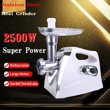 

2500W Powerful Stainless Steel Electric Meat Grinders Home Sausage Stuffer Meat Mincer Heavy Duty Household Mincer