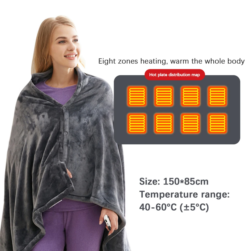 Blanket Electric Heating Plush Throw Synthetic Fiber USB New Coral Flannel Heated Warm Shawl