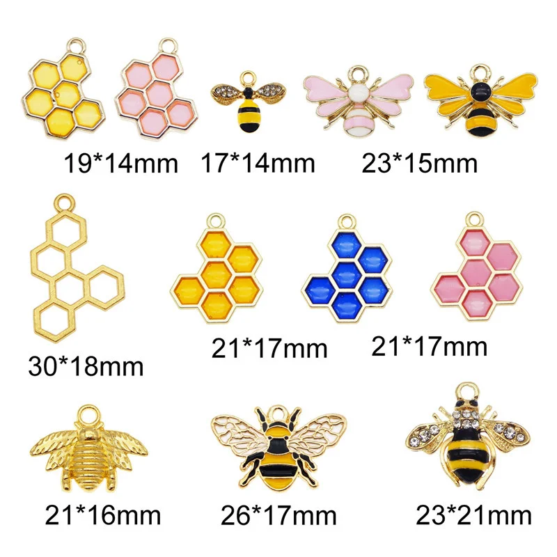 20pcs Charms D'abeilles Mixtes BULK Antique Silver Tone, Pendentif D'abeille, Charme D'abeille En émail, Pour Bricolage à La Main Accessoires D'artisanat - France