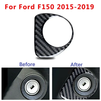 

New Arrival High Quality Carbon Fiber Ignition Switch Start Button Frame Trim Fit For Ford F150 2015-2019