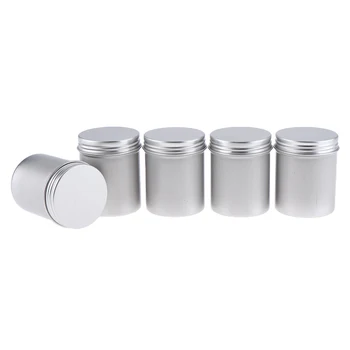 

5Pcs 80ml Round Aluminum Tin Jar Cosmetic Empty Container Lip Balm Salve Can Waterproof Anti-Corrosion Durable
