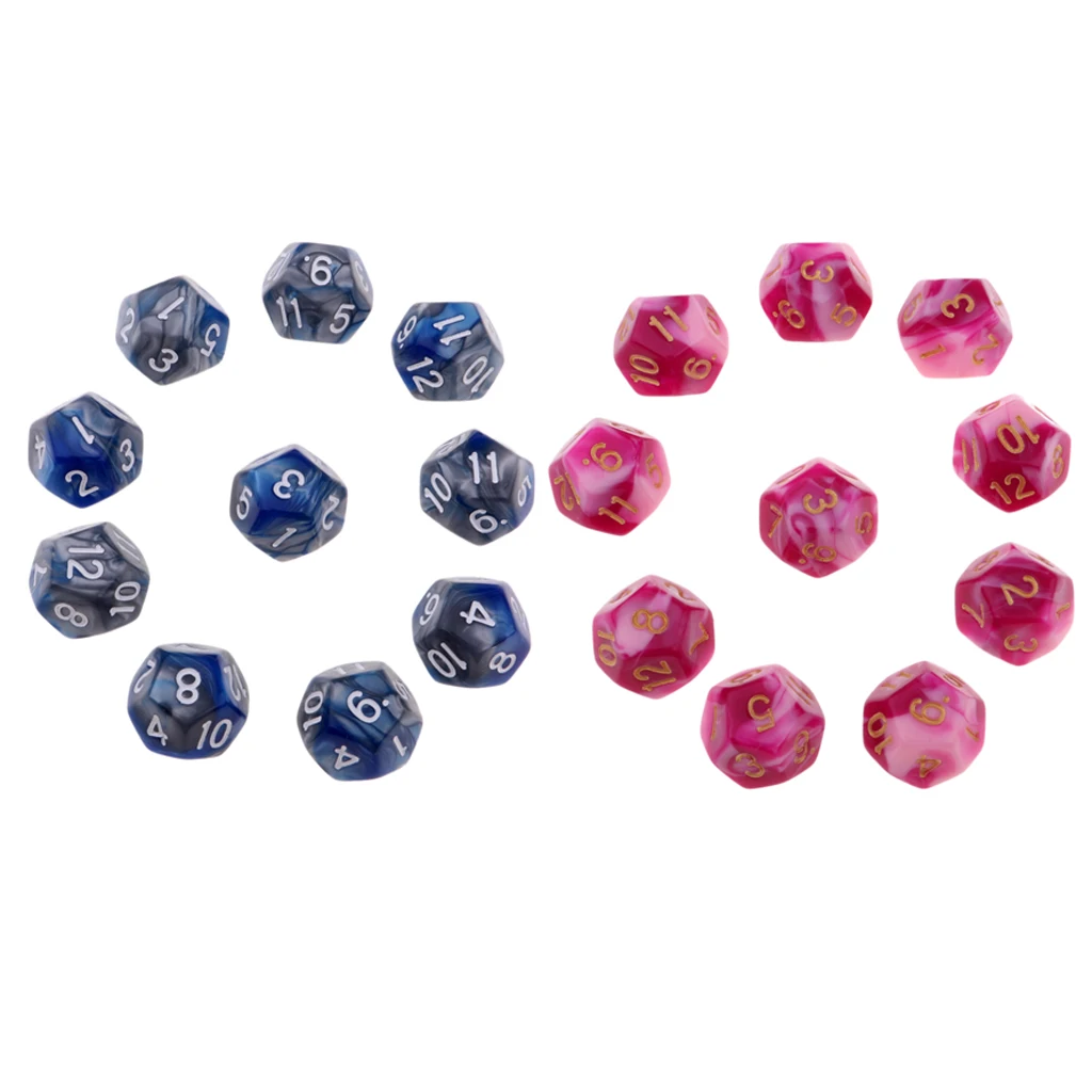 20 шт многогранные игральные кости DND игры D12 кубики для ролевых игр реквизит