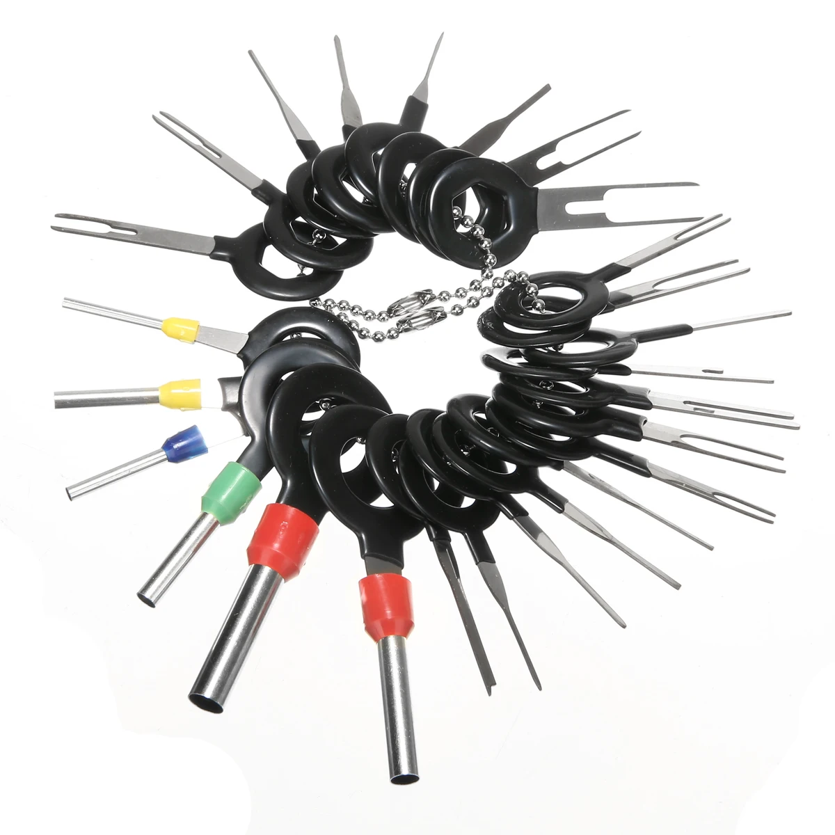 26pcs Stainless Steel Car Terminal Removal Tool Wiring Connector Extractor Release Pin Repair Tools Kit