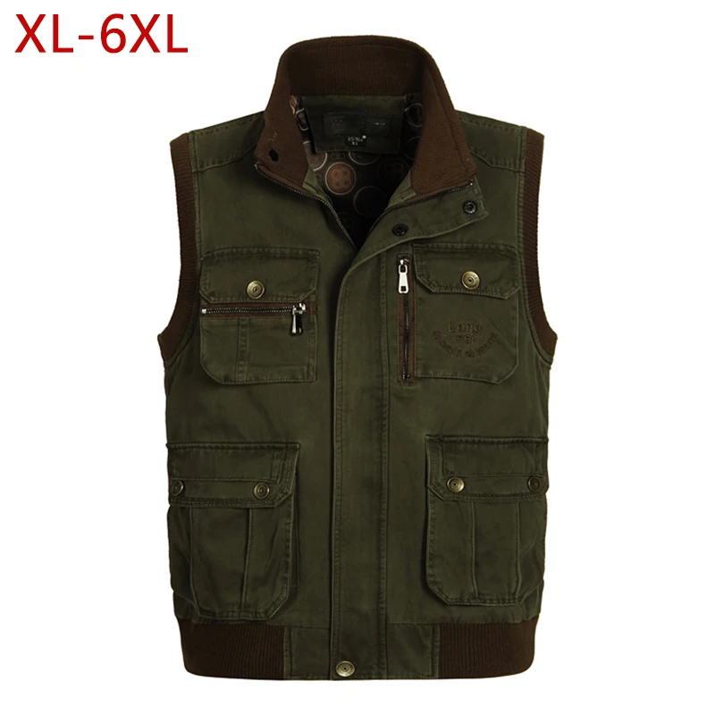 

Classic Mens Vest with Many Pockets for Summer Casual Photographer Work Khaki Multi Pocket Sleeveless Jacket Waistcoat Chalecos