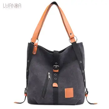 

Canvas Women Shoulder Bags High Quality Multifunction Women Back Pack For Students School Travel Bags Large Capacity Bag Women