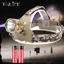Охотничий налобный фонарь 5000лм T6 светодиодный налобный светильник камуфляжная Налобная лампа перезаряжаемый фонарь лампа для кемпинга, туризма, рыбалки светильник