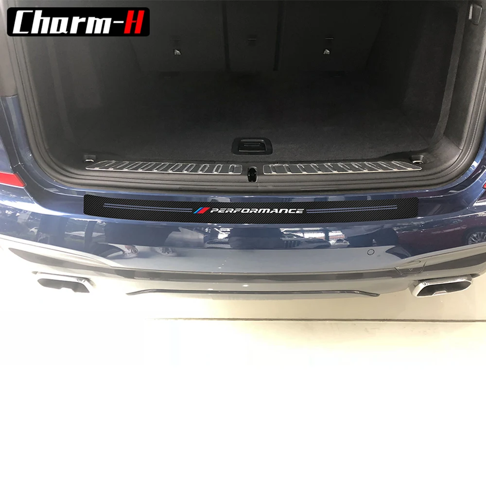 5D Carbon fiber power performance M car rear bumper Trunk Trim sticker for bmw E34 E36 E60 E90 E46 E39 E70 F10 F20 F30 X5 X6 X1
