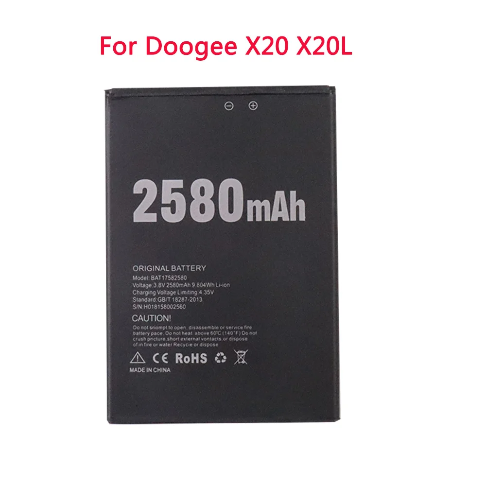 Сменный литий-ионный аккумулятор DOOGEE X20 2580 мА · ч 3 8 в Для Doogee X20L мобильный телефон