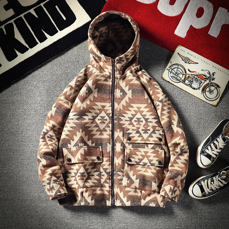 

Fall And Winter Clothes Loose-Fit MEN'S Top Men's Mid-length Japanese-style Tile Woolen Jacket Large Size