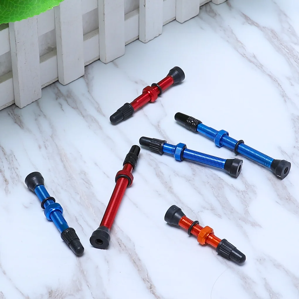 Bicycle 1Pair 48mm/60mm/78mm Presta Valve for Road Tubeless Rim Alloy Or Brass Stem Brass Core W/ Cap & Tool