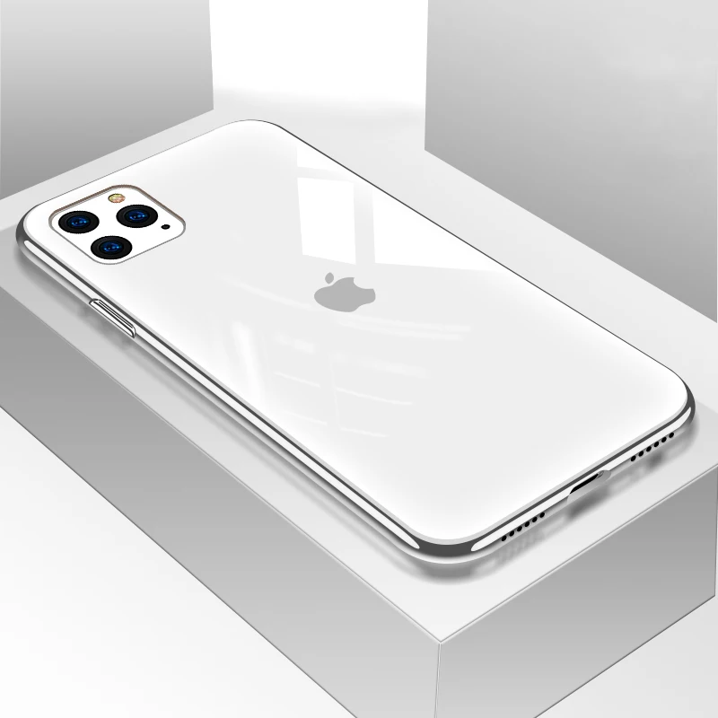 Для iPhone 11 Чехол 9H стекло противоударный чехол для iPhone 7 8 X XS Max 11 Pro 11 Pro Max чехол с логотипом