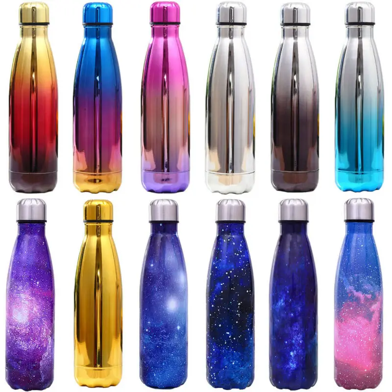 

500ML Double-Wall Insulated Vacuum Flask Stainless Steel Water Star Sky Print Bottle BPA Free Thermos for Sport Water Bottles