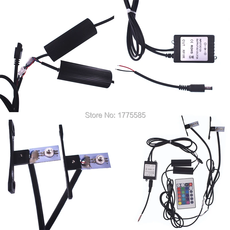 2 шт. DC12V многоцветный RGB демон глаз светодиодный глаза дьявола с беспроводным пультом дистанционного управления для автомобильных мотоциклов фары проектор модифицированный