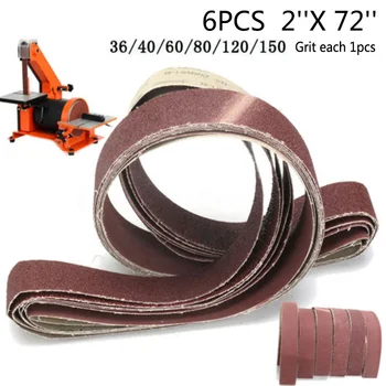 

2 X 72 Inch 150 Grit Flexible Aluminum Oxide Multipurpose Sanding Belts, 6 Pack