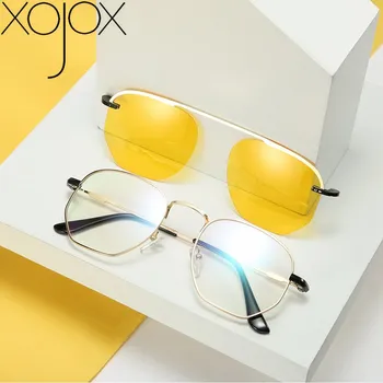 

XojoX Magnetic Cover Mirror Sunglasses Fashion Men Driving Polarized Sunglasses Multi-purpose Alloy Myopia Glasses Frame Women