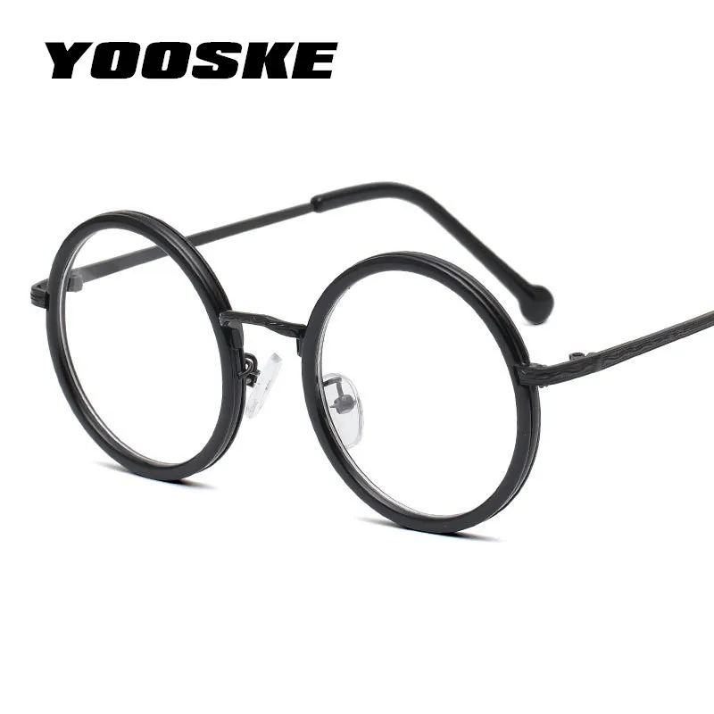 Круглые Женские очки YOOSKE в стиле ретро оправа для очков с прозрачными линзами