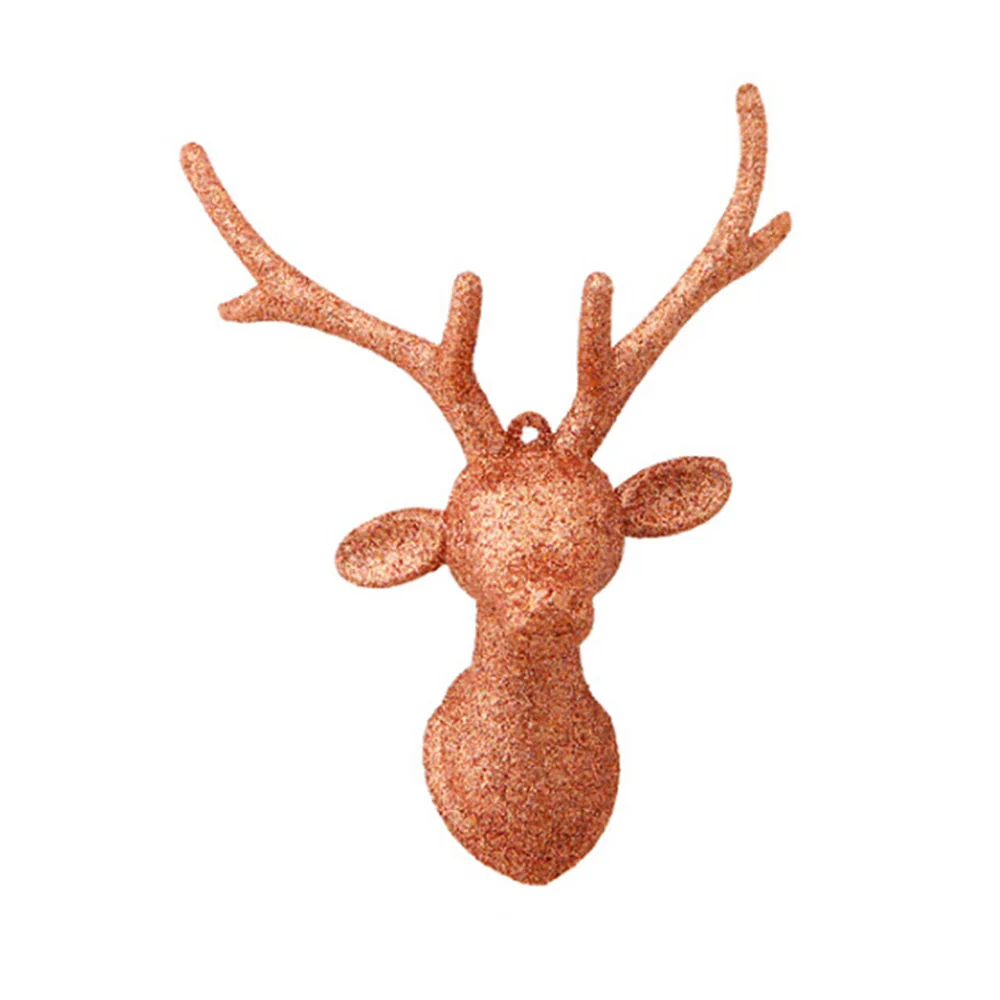 yellow 3pcs Christmas Tree Decor Painted Elk Pendant Xmas Party Decor Deer Pendants Christmas Decoration for Home Gifts - Цвет: yellow