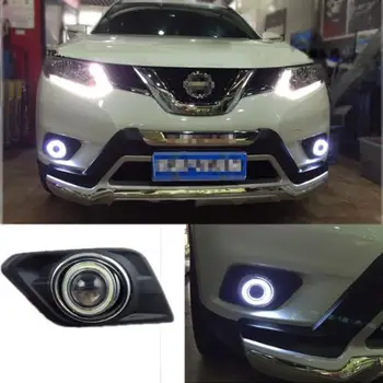 

For Nissan X-Trail 2014 Brand New High Quality LED COB Angel Eyes+HID Lamp Projector Lens Foglights