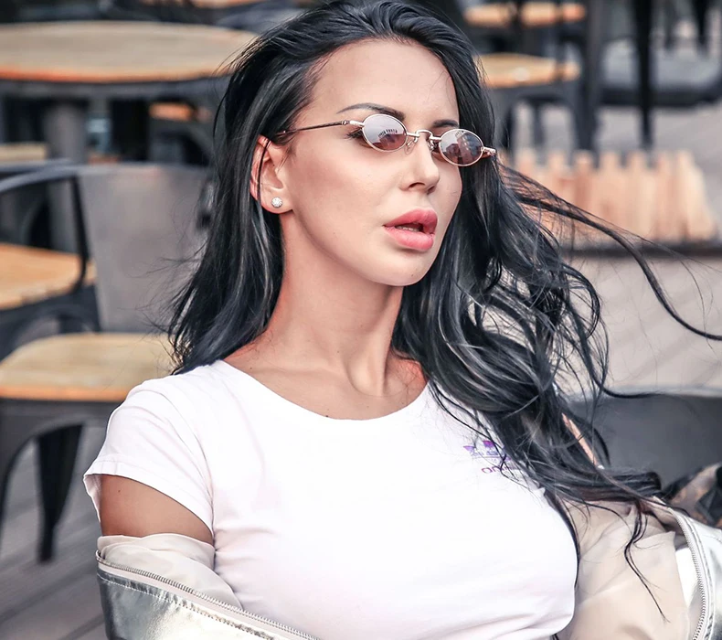 

DPZ Fashion Trend Slim Oval Metal Frame SteamPunk Sunglasses Small Cool Vintage Brand Design Sun Glasses Oculos De Sol