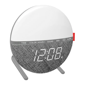 

Digital Sound Machine Alarm Clock 7 Color Changing Nightlight Lamp Decor