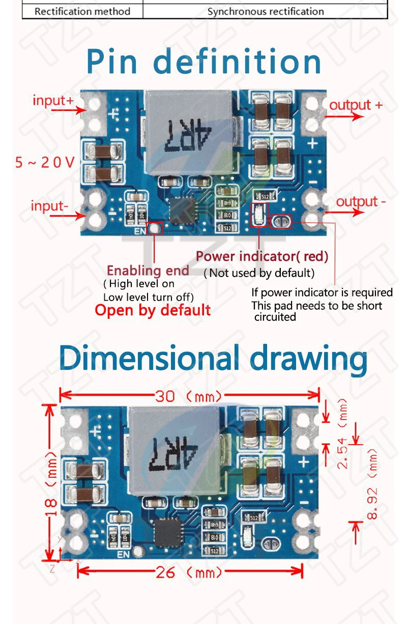 LM2596s DC-DC Step-down-Stromversorgungsmodul 3A Einstellbares Step-down-Modul LM2596 Spannungsregler 24V 12V 5V 3V – Detail 19