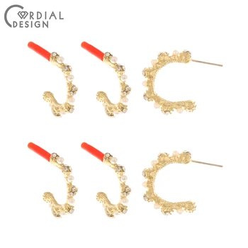 

Cordial Design 50Pcs 19*22MM Jewelry Accessories/Imitation Pearl/DIY Making/Rhinestone Earring Findings/Hand Made/Earrings Stud