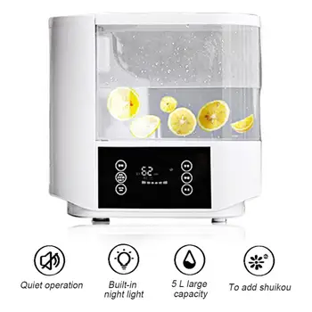 

Luchtbevochtiger Autorotation Air Mist Maker Mute Humidifier 5L Large Capacity for Home Office with Desktop Humidifier